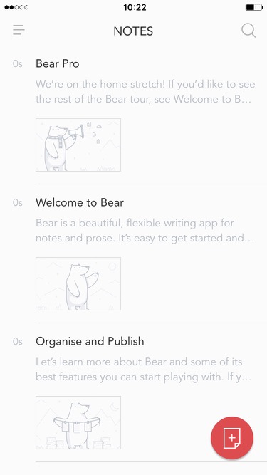 Screenshot of Bear