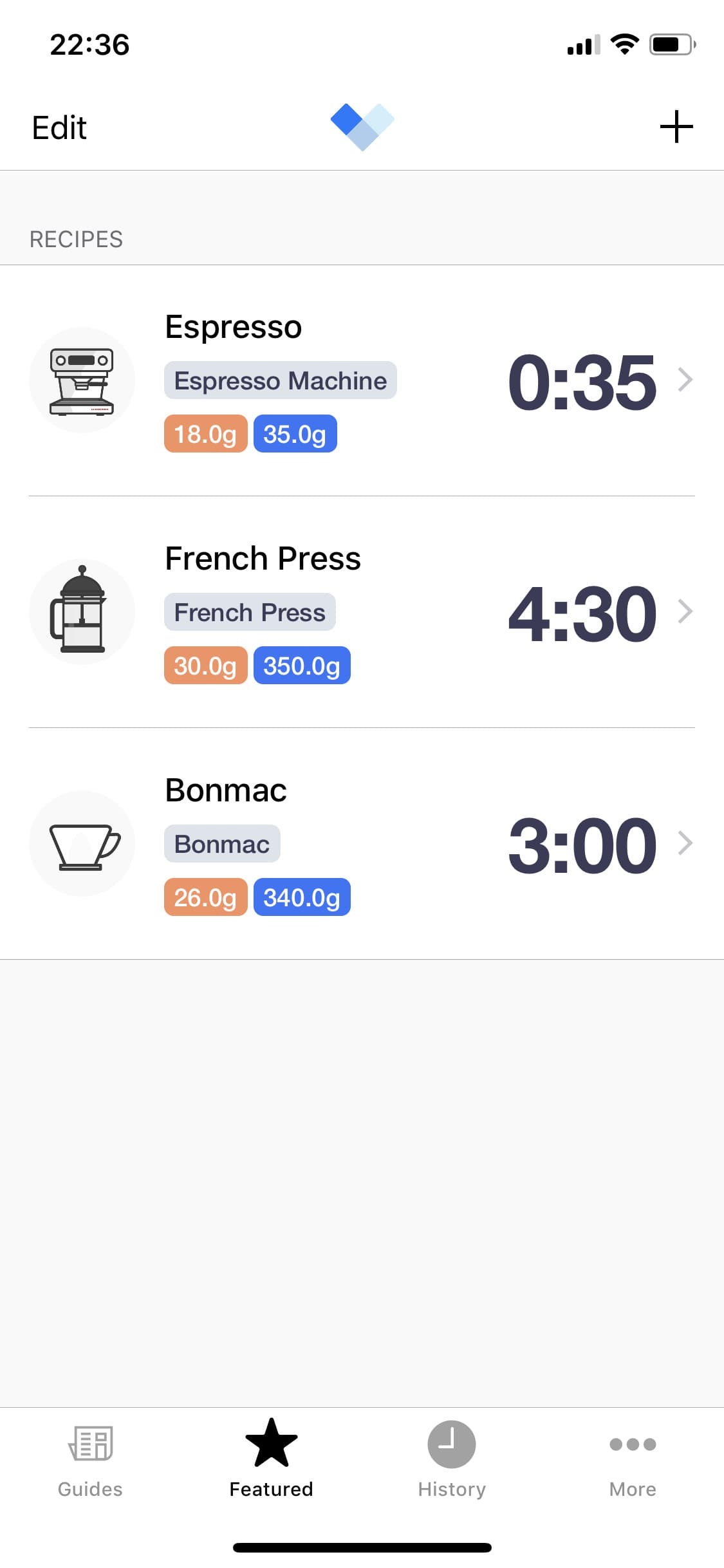Screenshot of Barista