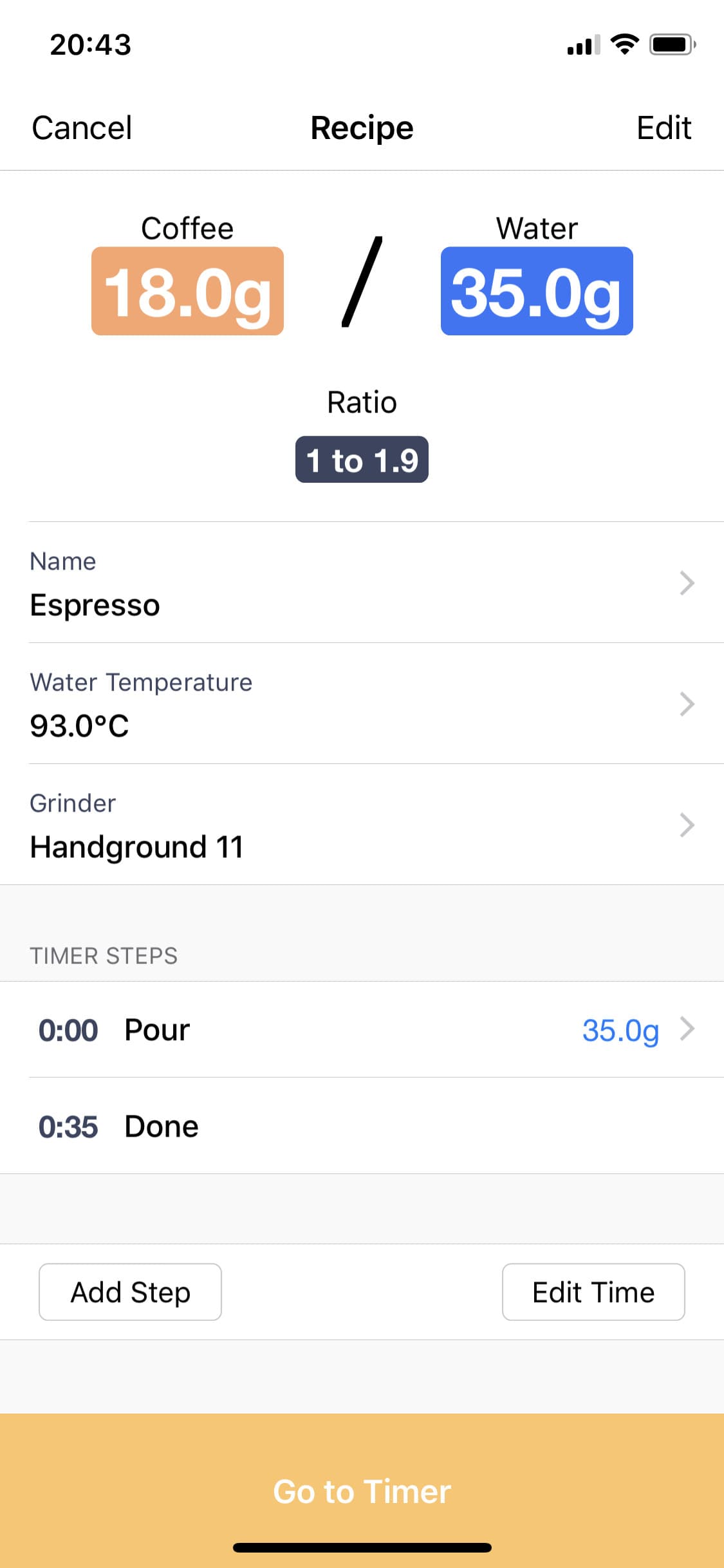 Screenshot of Barista