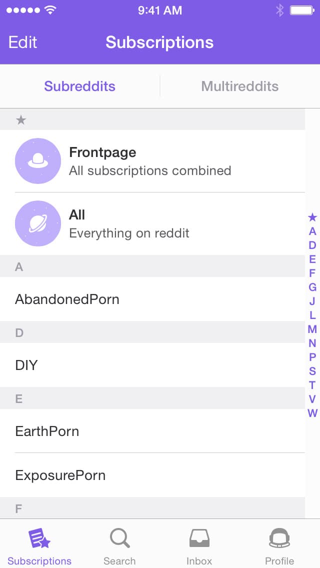 Screenshot of Beam for reddit