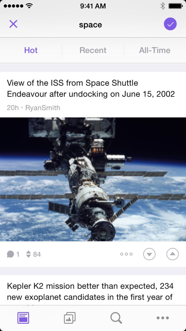 Screenshot of Beam for reddit