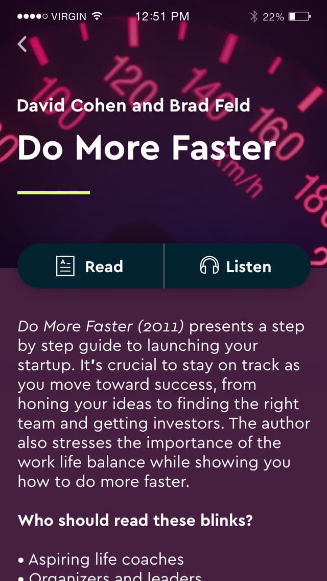 Screenshot of Blinkist