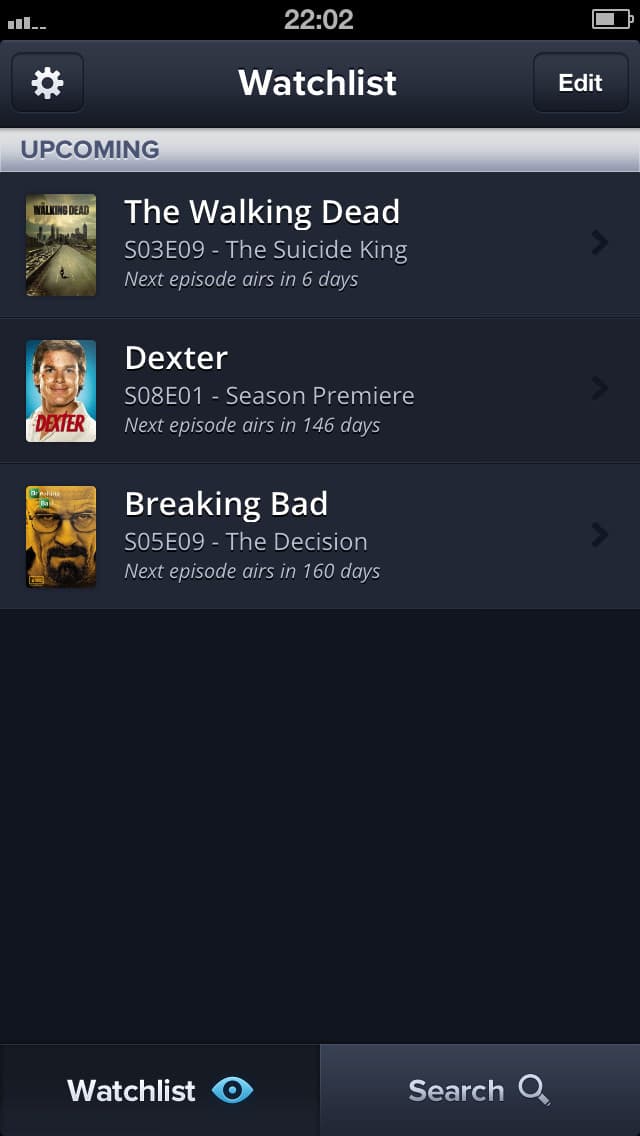 Screenshot of Episodes