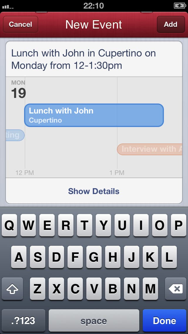 Screenshot of Fantastical