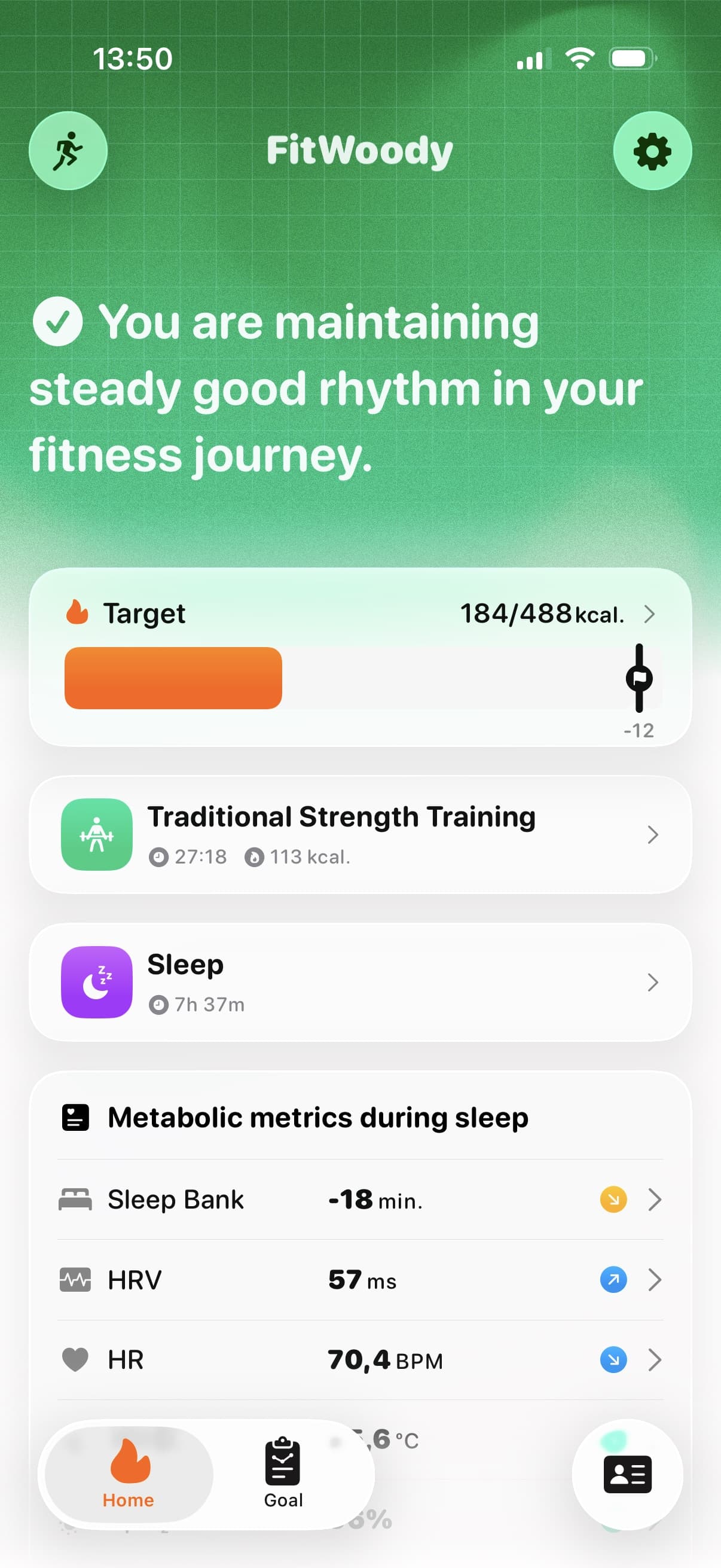 Screenshot of FitWoody