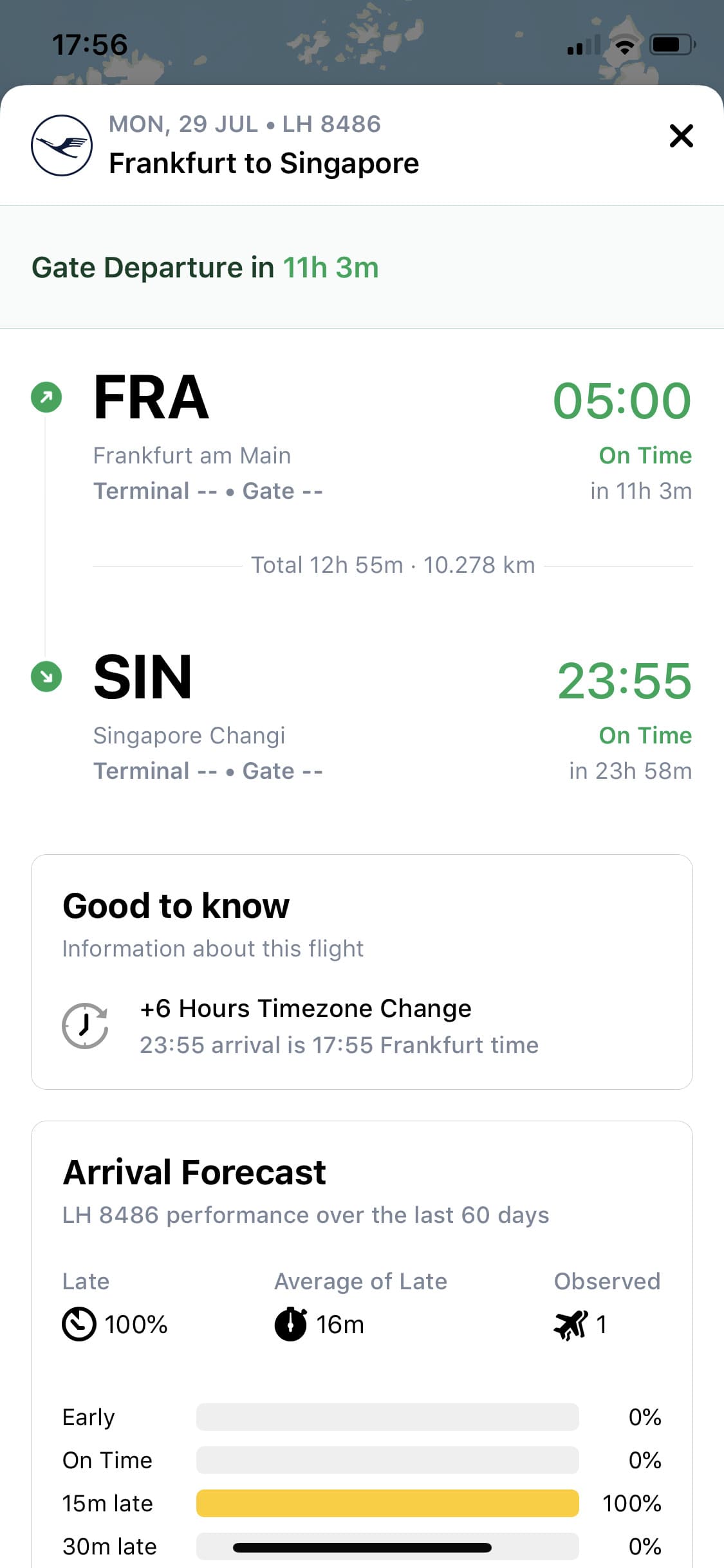 Screenshot of Flighty