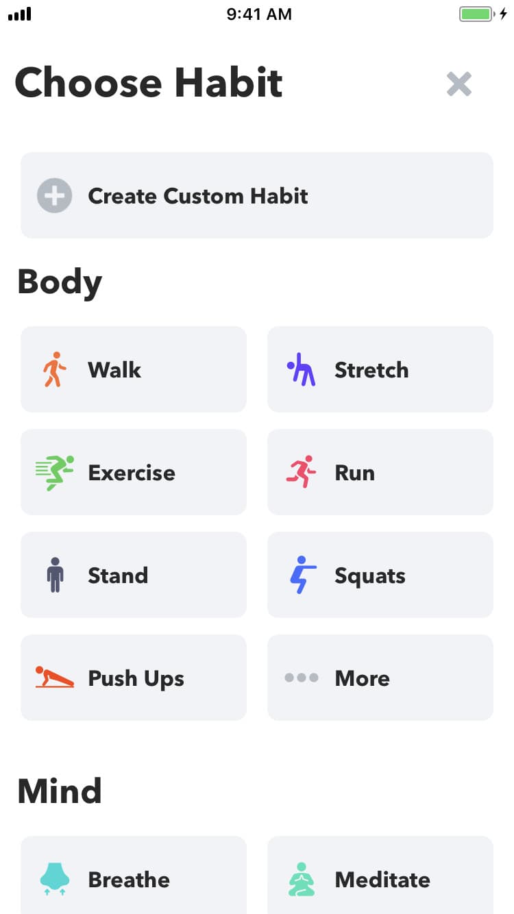 Screenshot of HabitMinder