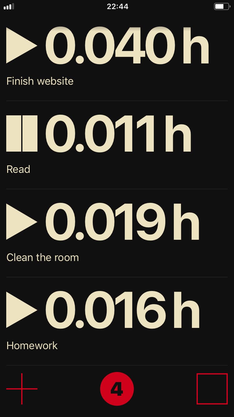 Screenshot of Hourly