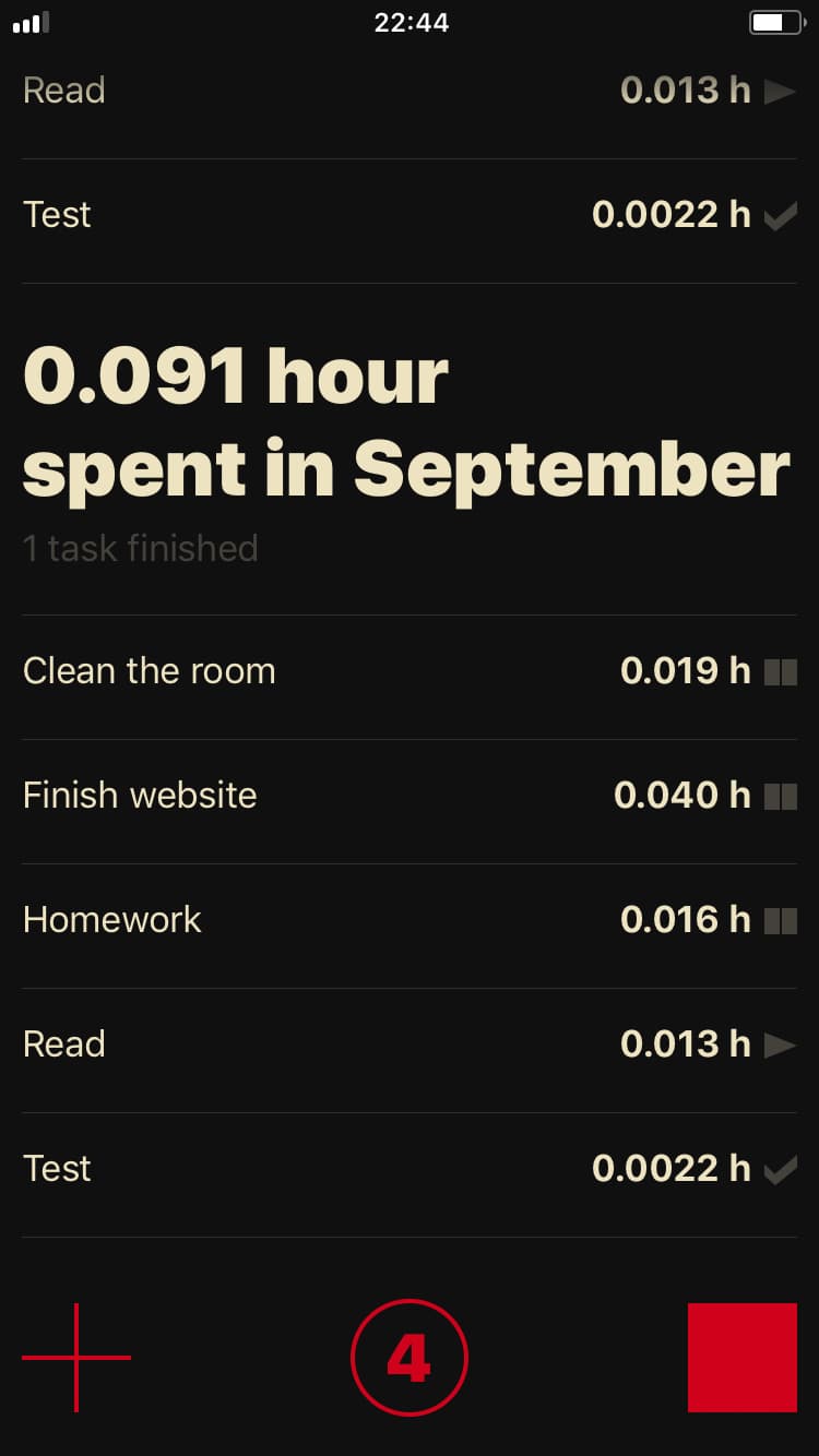 Screenshot of Hourly