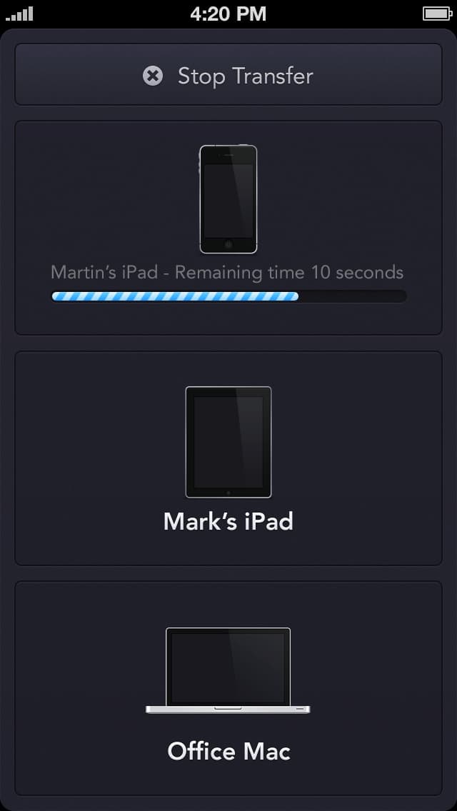 Screenshot of Instashare