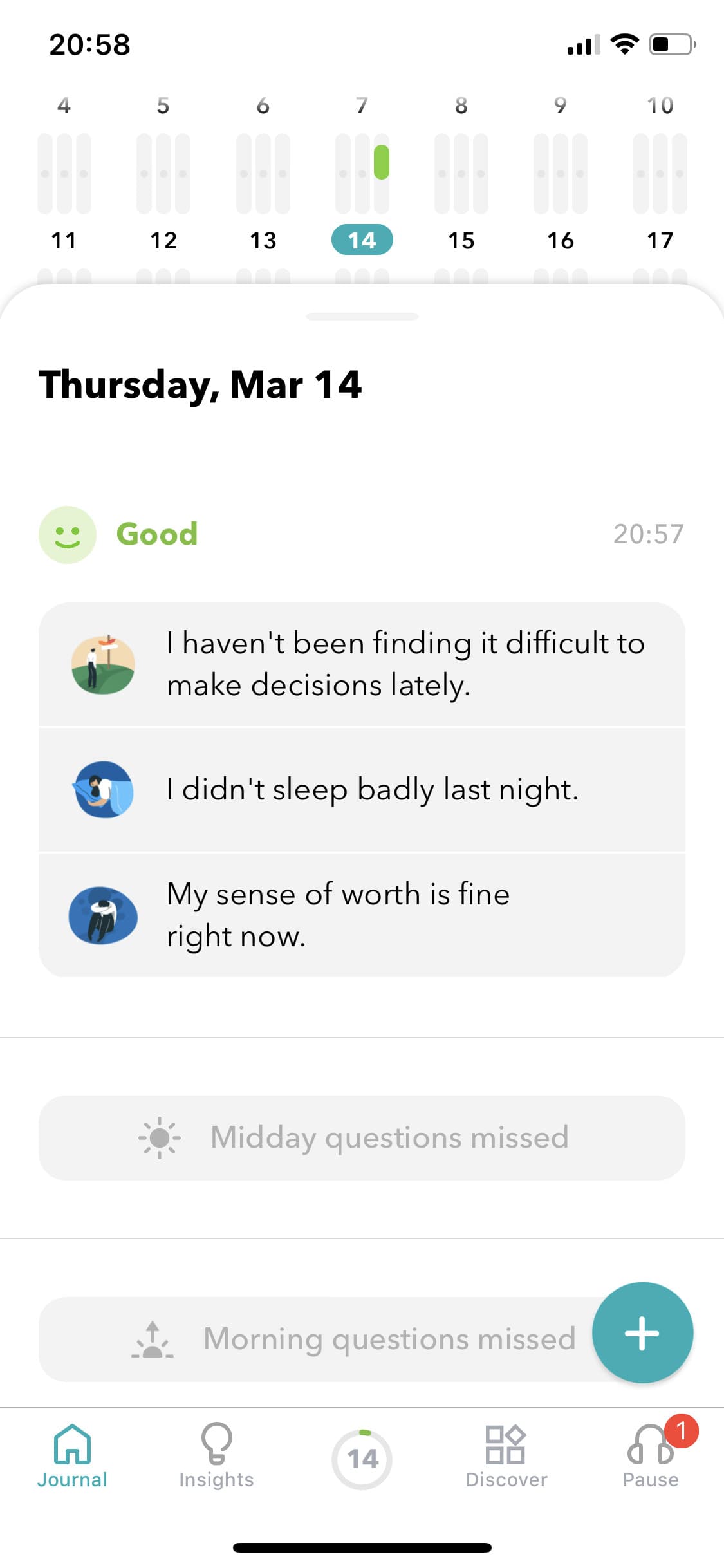 Screenshot of Moodpath