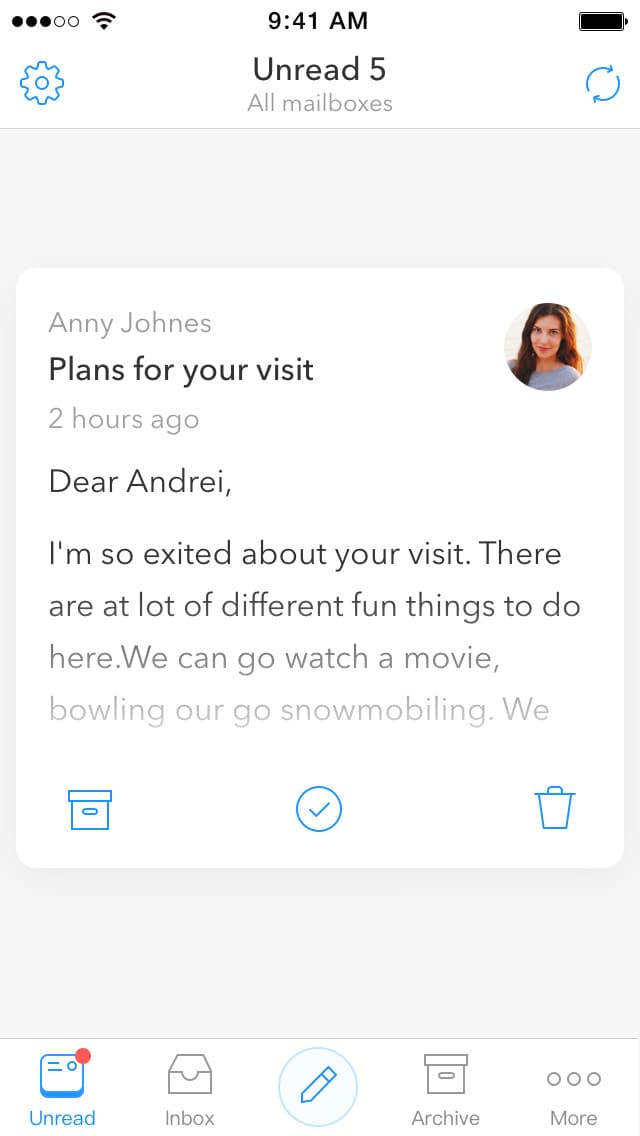 Screenshot of Morning Mail