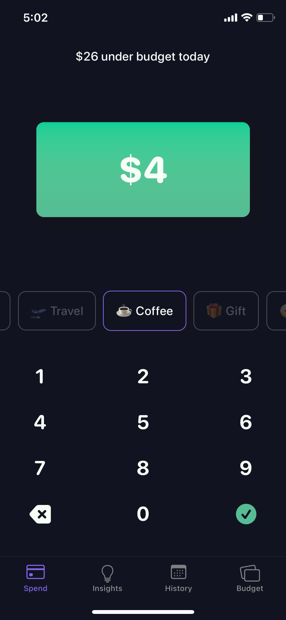 Screenshot of Nudget