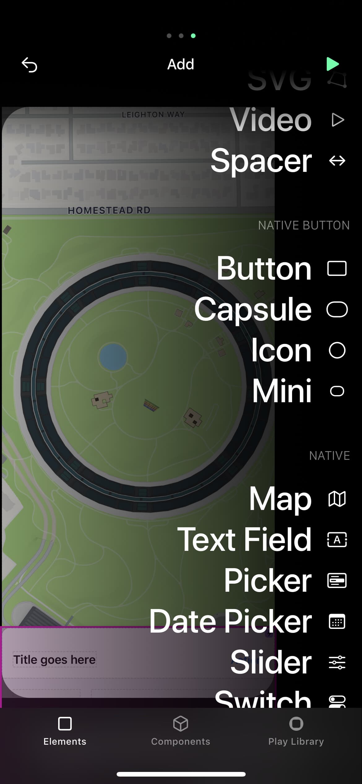 Screenshot of Play
