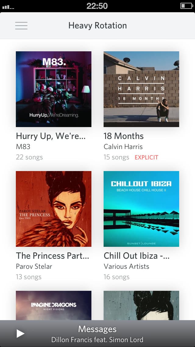 Screenshot of Rdio