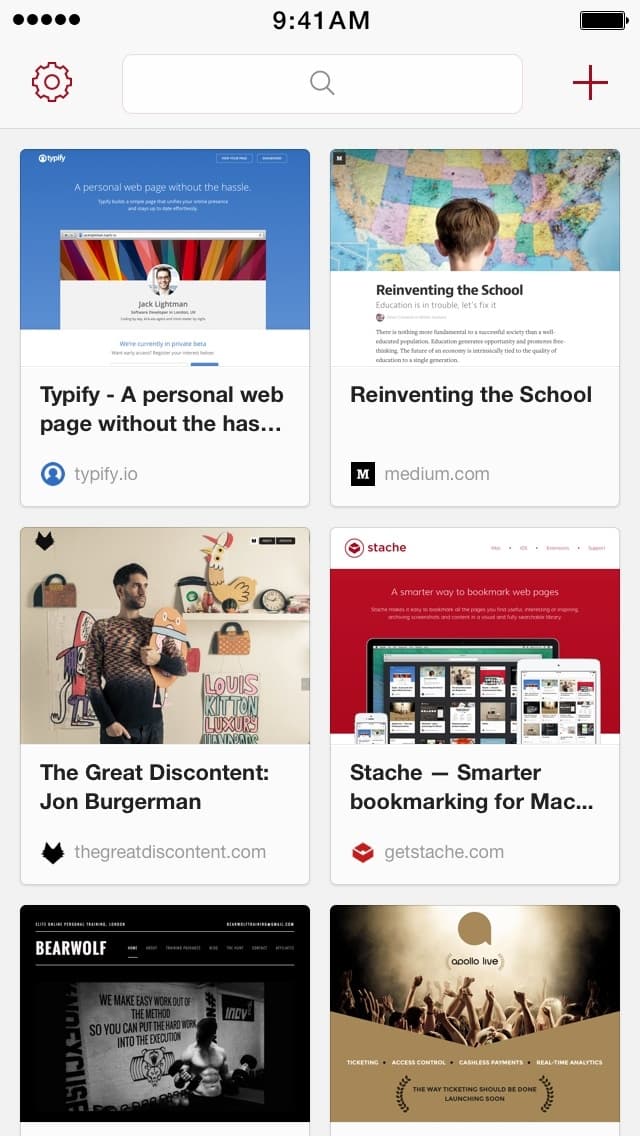 Screenshot of Stache