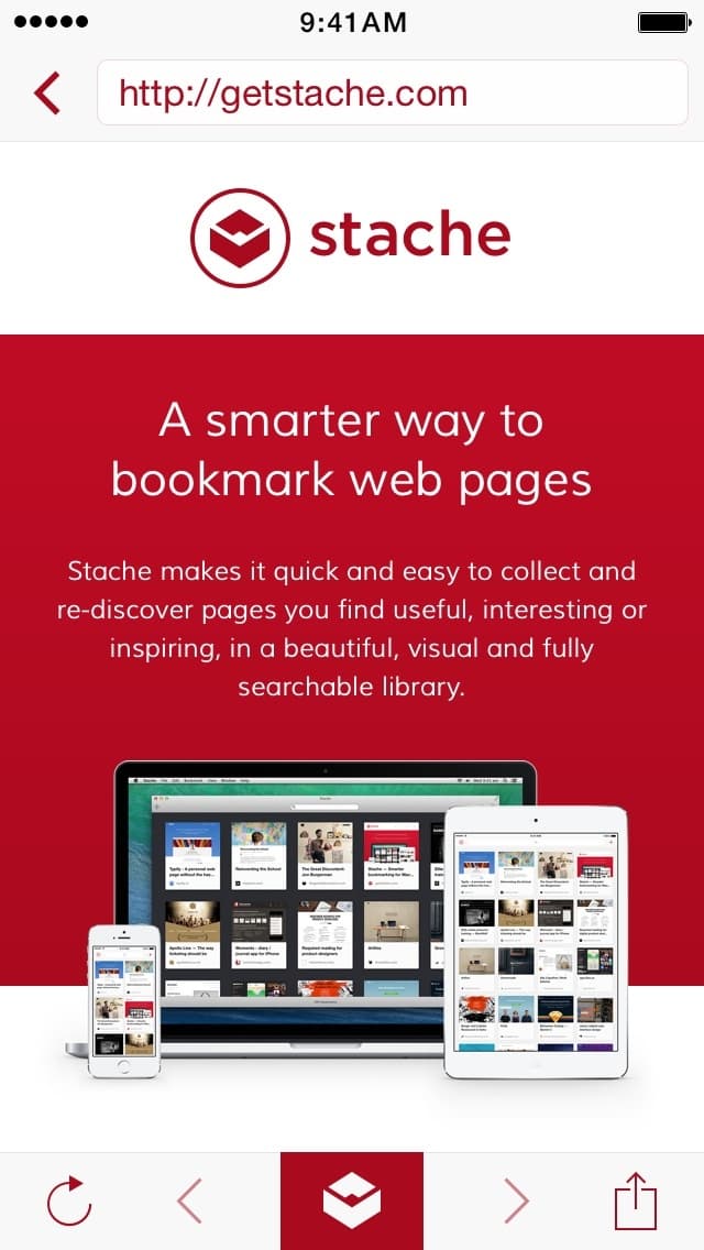 Screenshot of Stache