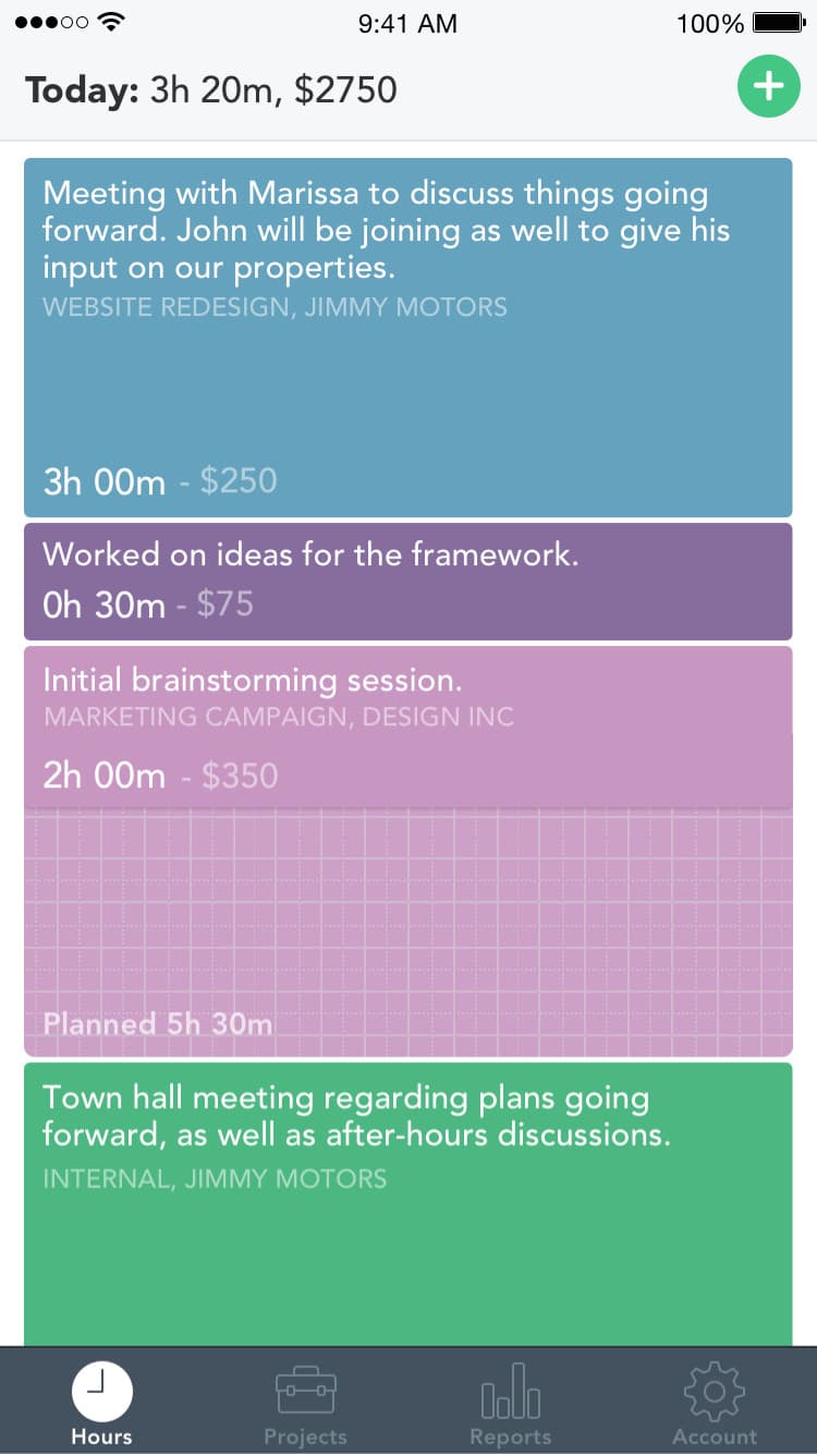 Screenshot of Timely
