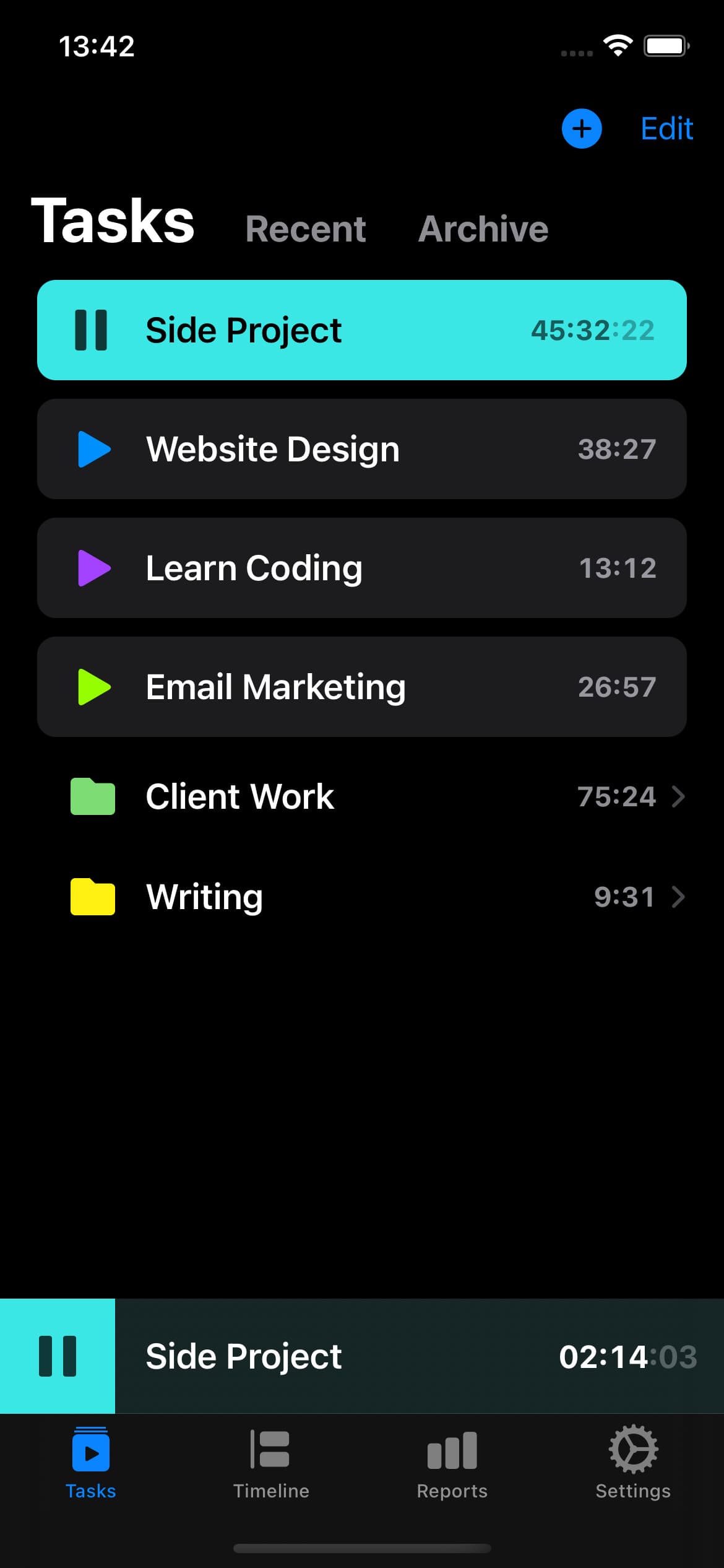 Screenshot of Timemator