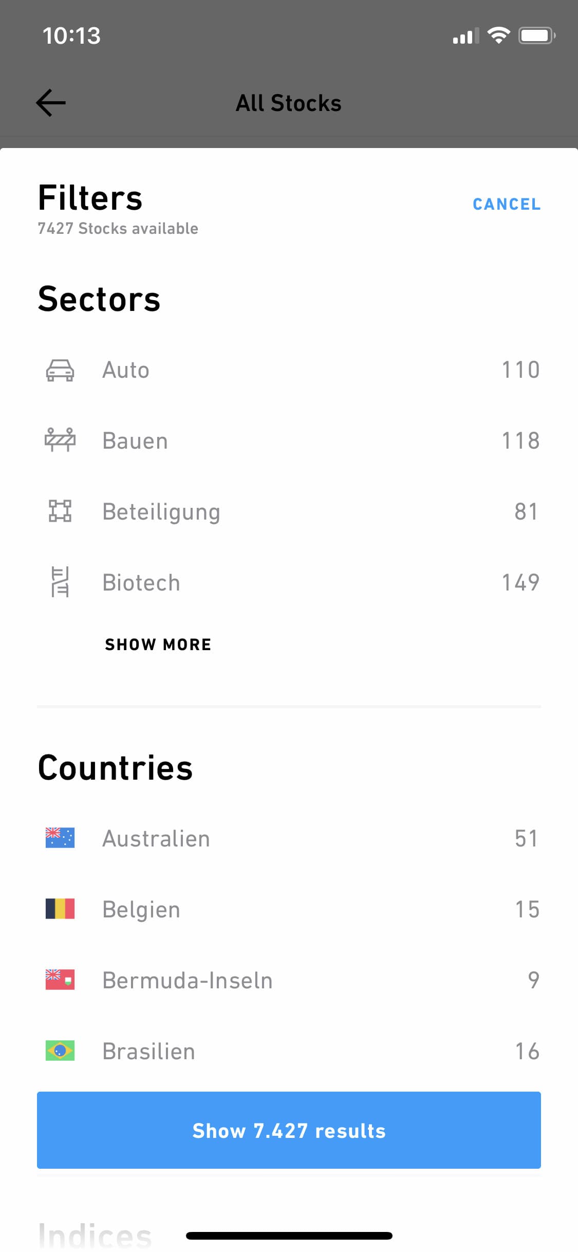 Screenshot of Trade Republic
