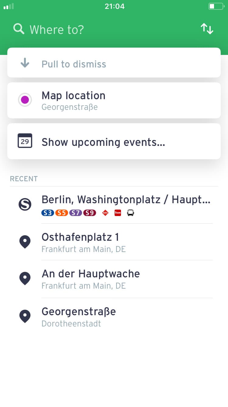 Screenshot of Transit