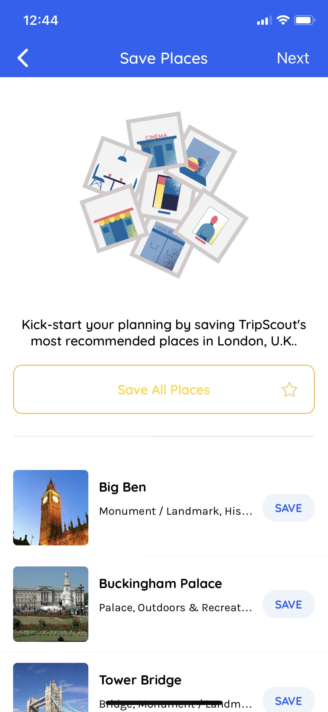 Screenshot of Trip Scout