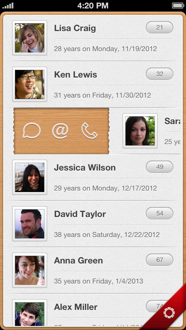 Screenshot of Yearly