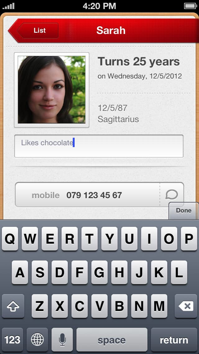 Screenshot of Yearly