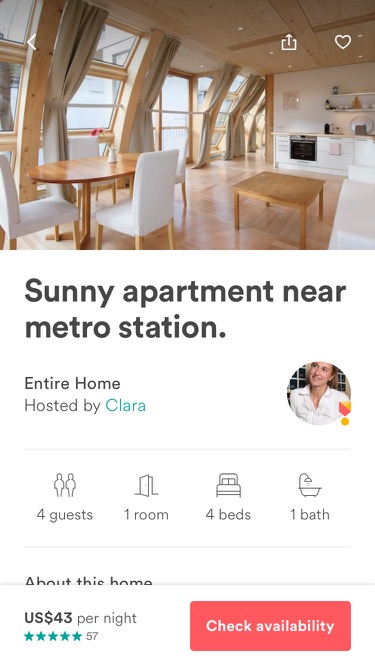 Screenshot of Airbnb