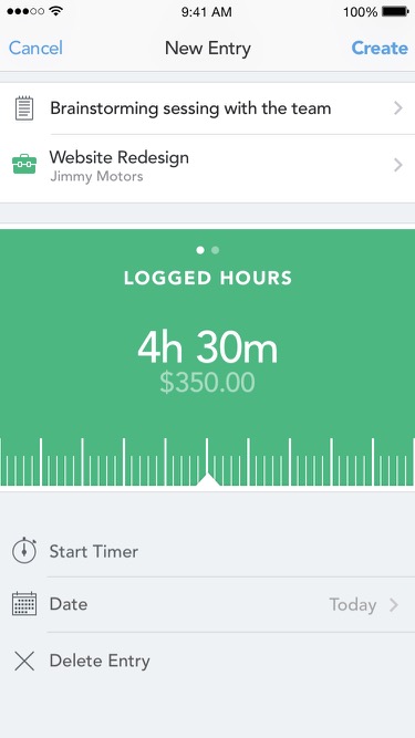 Screenshot of Timely